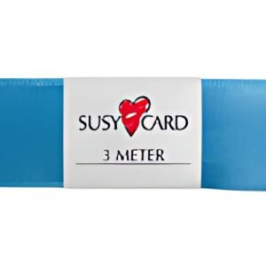 SUSY CARD Ruban cadeau "double satin", 25 mm x 3 m, bleu