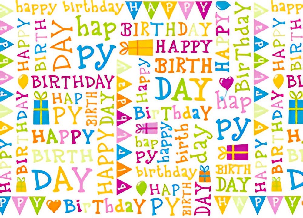 SUSY CARD Film cadeau "Birthday", 30 microns, sur rouleau