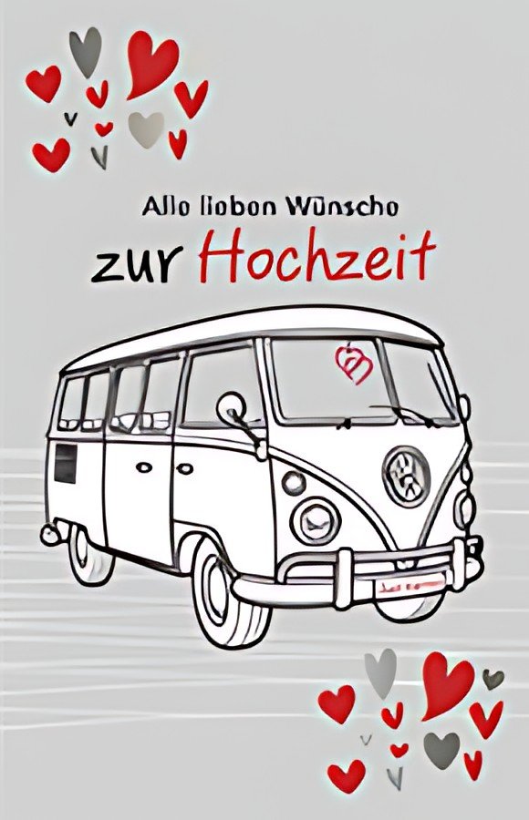 SUSY CARD Hochzeitskarte "VW Bus"