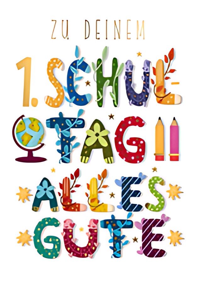 CACTUS Schulanfangs-Grußkarte "Alles Gute"