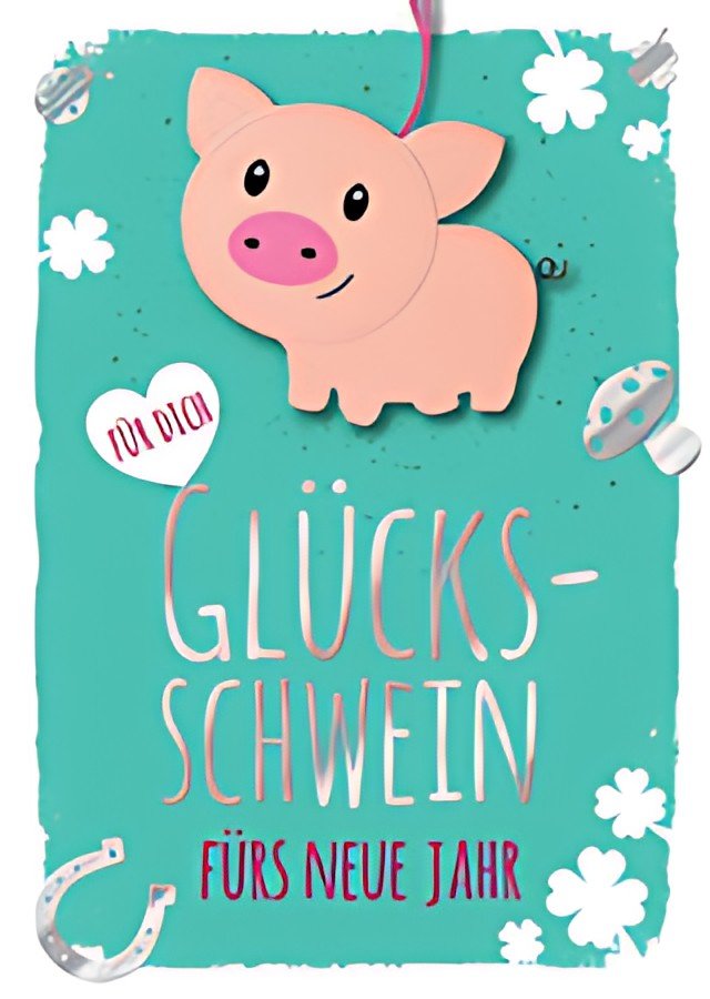 Carte de Nouvel An CACTUS avec cochon en feutre