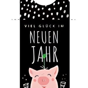 Pendentif bouteille CACTUS Nouvel An "Cochon"