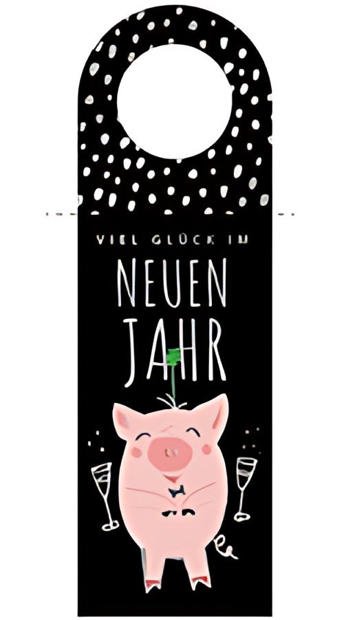 Pendentif bouteille CACTUS Nouvel An "Cochon"