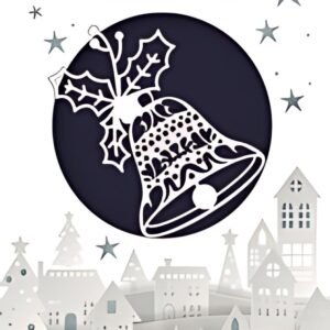 Carte de Noël CACTUS "Cloche", découpée au laser