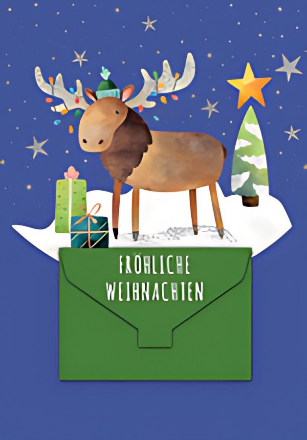 Carte de Noël en billet de banque CACTUS "Orignal"