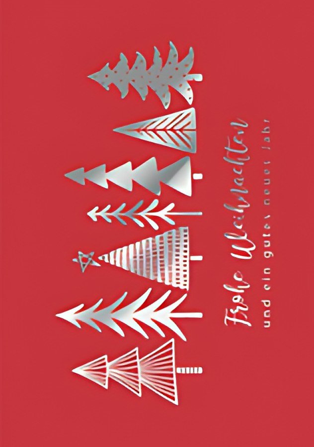 Carte de Noël CACTUS "Arbres d'Argent"