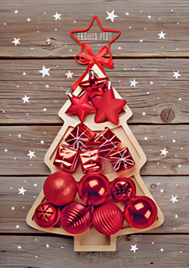 Carte de Noël CACTUS « Sapin Rouge »