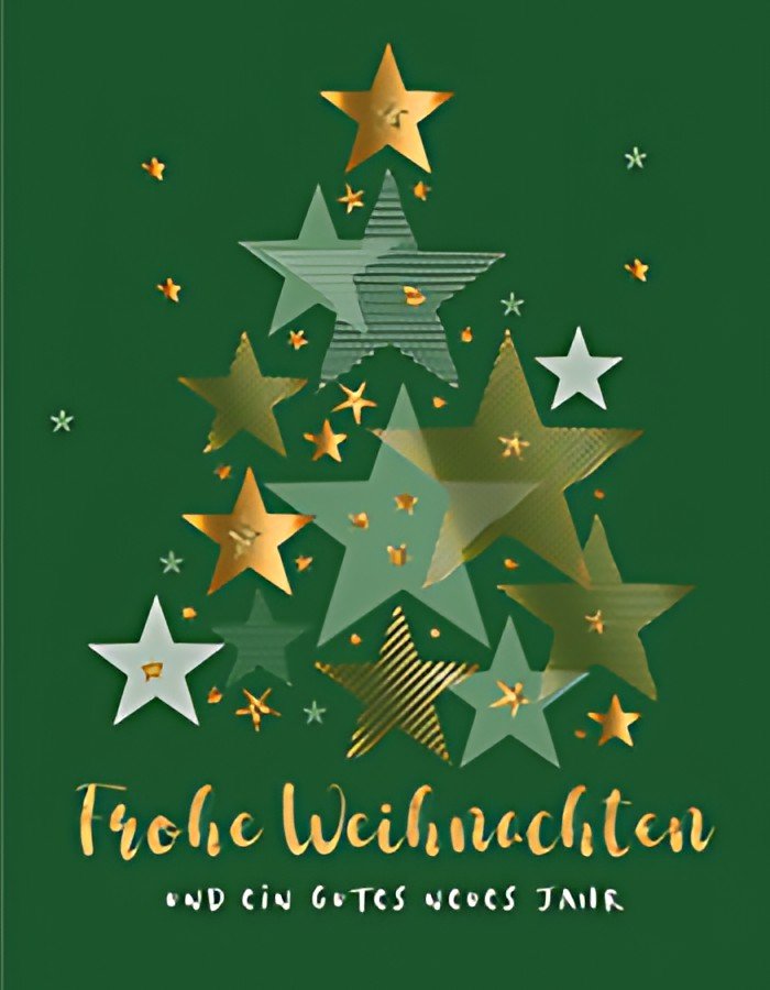 Carte de Noël CACTUS "Sapin de Noël composé d'étoiles"