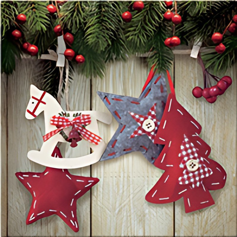 CACTUS Serviette à motif de Noël "Décorations de sapin"