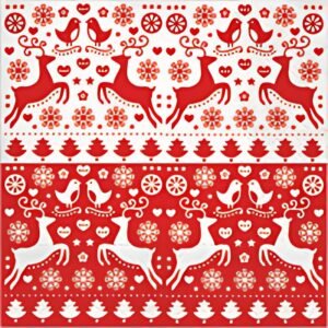 CACTUS Serviette à motif de Noël "Cerfs"