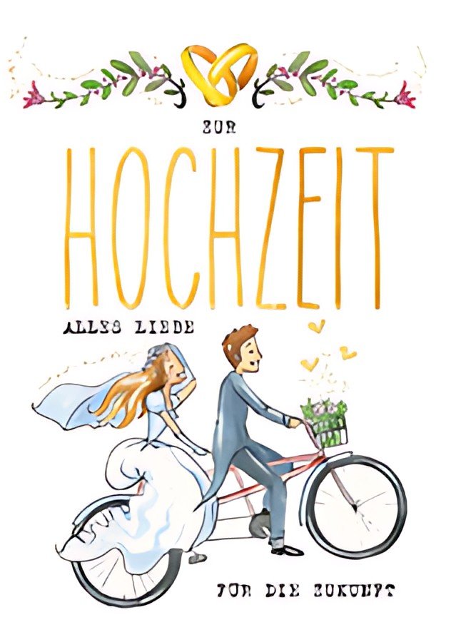 Carte de mariage CACTUS "Couple en tandem"