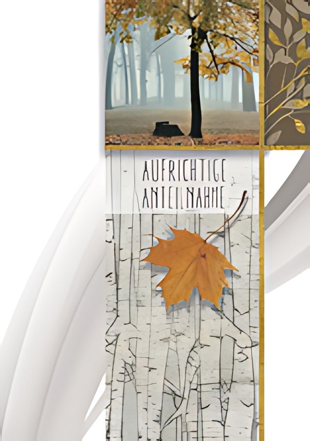 Carte de deuil CACTUS "Forêt d'Automne & Feuille"