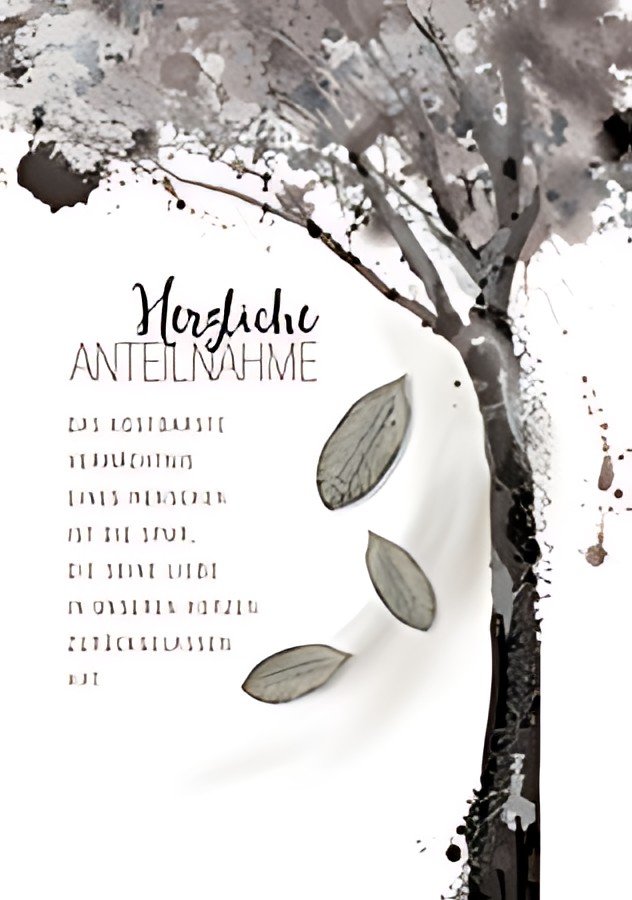 Carte de deuil CACTUS "arbre à feuilles"