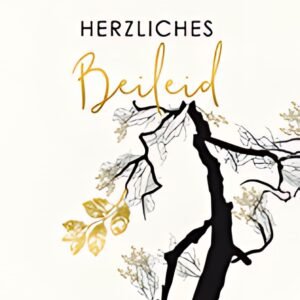 CACTUS Trauerkarte "Baum mit goldenen Blättern"