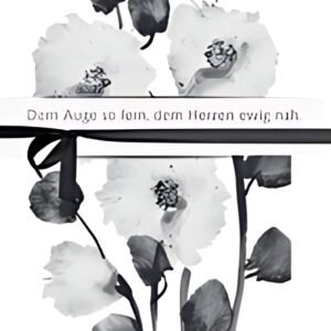 Carte de deuil CACTUS "Fleurs Blanches"