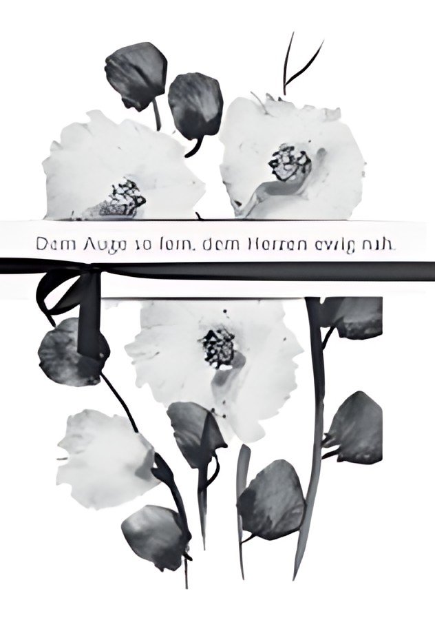 Carte de deuil CACTUS "Fleurs Blanches"