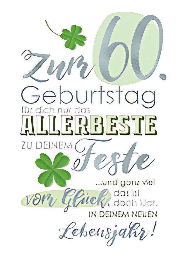 CACTUS Geburtstagskarte "Kleeblatt" - 60. Geburtstag