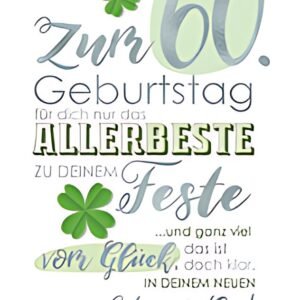 CACTUS Geburtstagskarte "Kleeblatt" - 70. Geburtstag