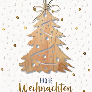 Carte de Noël CACTUS "Sapin de Noël" avec application en bois