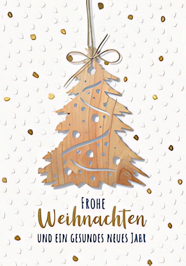 Carte de Noël CACTUS "Sapin de Noël" avec application en bois
