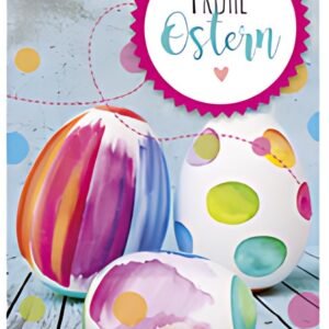SUSY CARD Oster-Grußkarte "Bunte Eier auf Holzbrett"