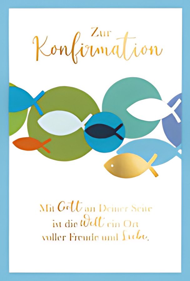 SUSY CARD Konfirmationskarte "Kreise-Fische"
