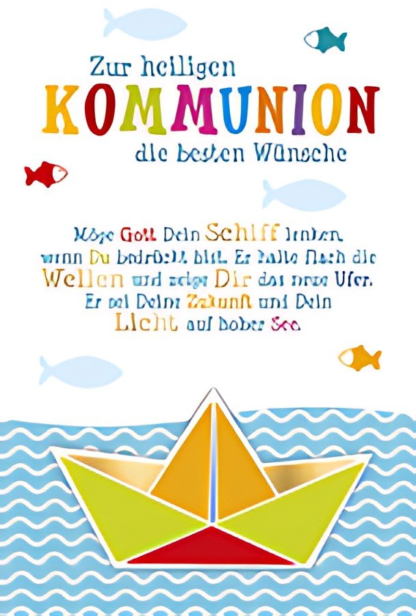 SUSY CARD Kommunionskarte "Schiffchen"