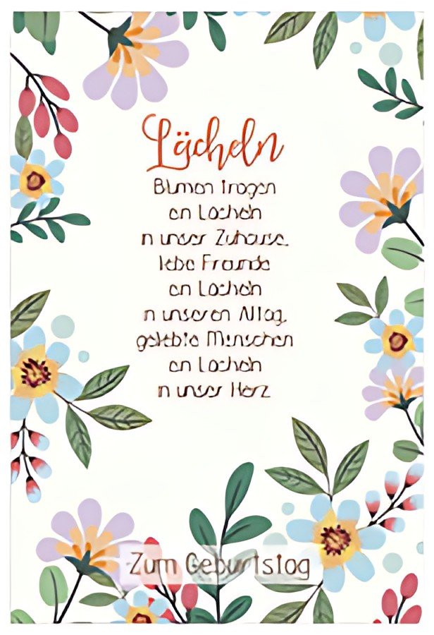 SUSY CARD Carte d'anniversaire avec paroles « Smile »