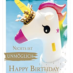 SUSY CARD Carte d'anniversaire instantanée « Licorne »