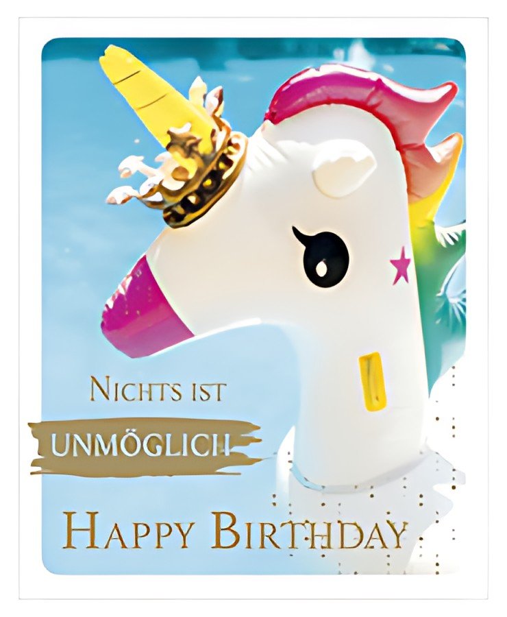 SUSY CARD Carte d'anniversaire instantanée « Licorne »
