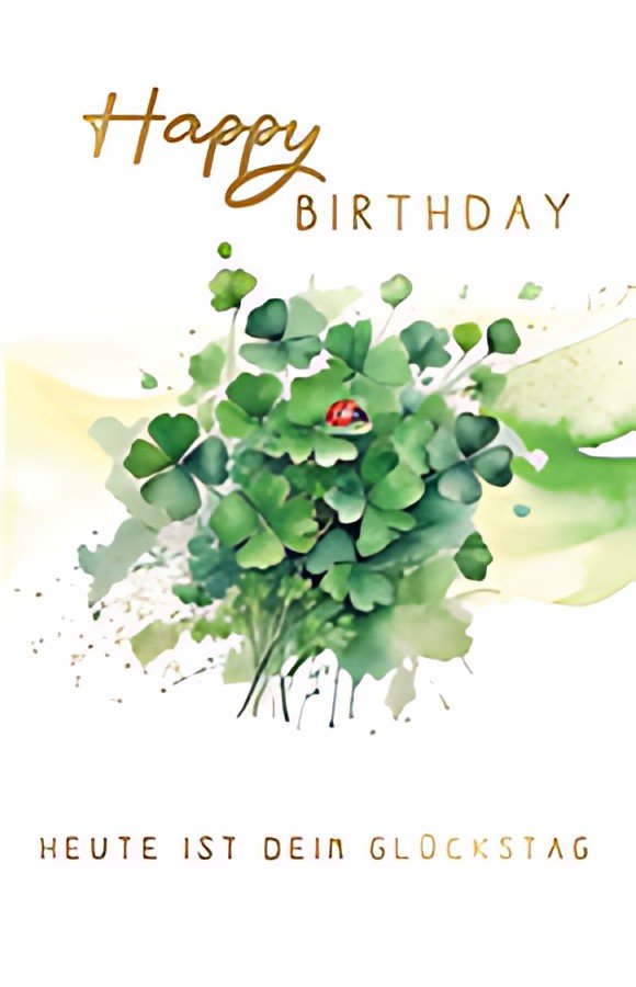 Carte d'anniversaire SUSY CARD "Petite Feuille de Trèfle"