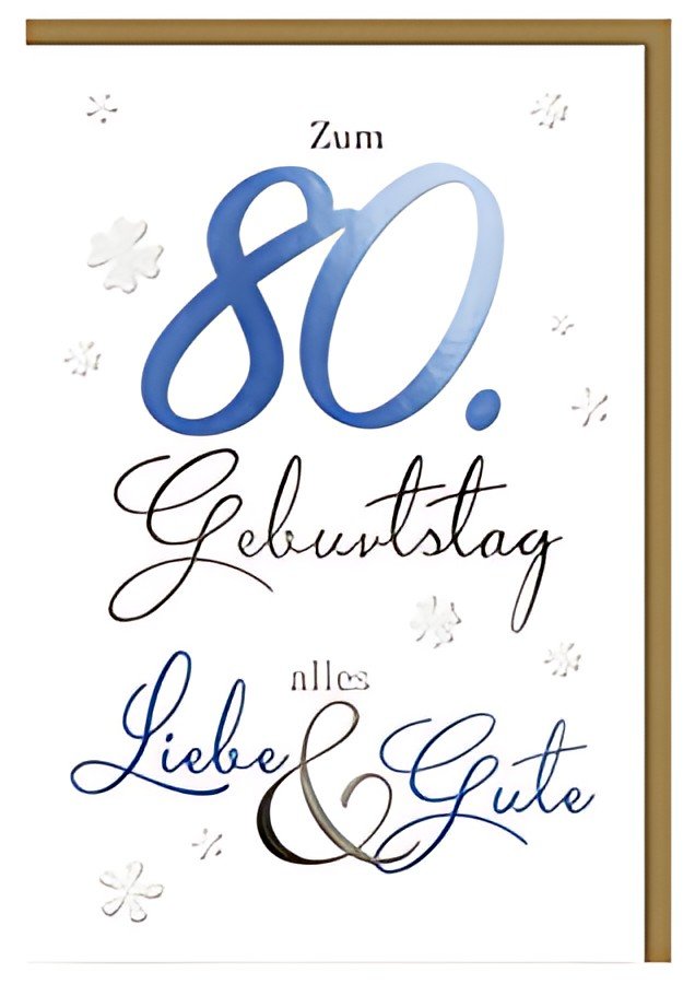 SUSY CARD Geburtstagskarte - 80. Geburtstag "Schrift"
