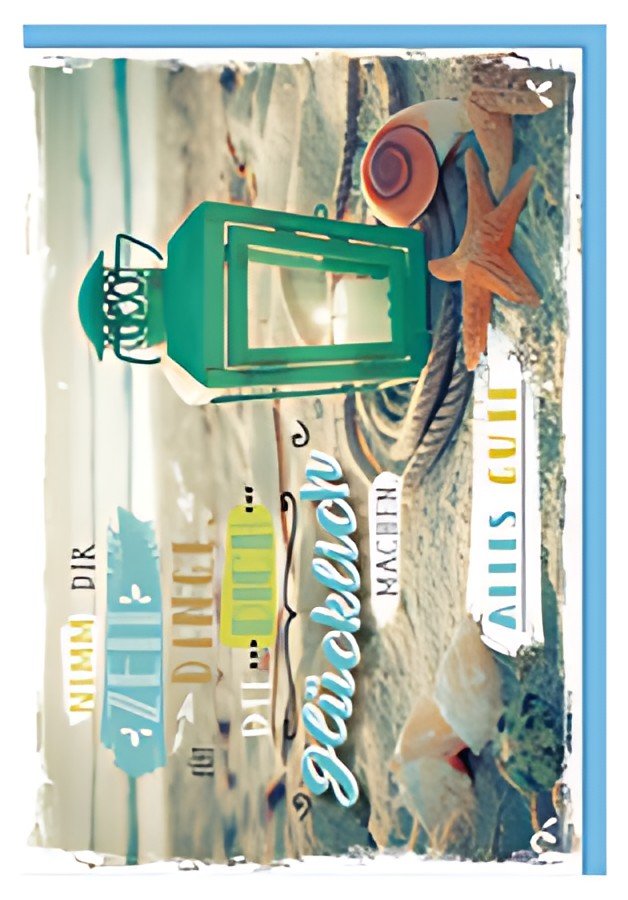 Carte de vœux SUSY CARD "Lanterne sur la plage"