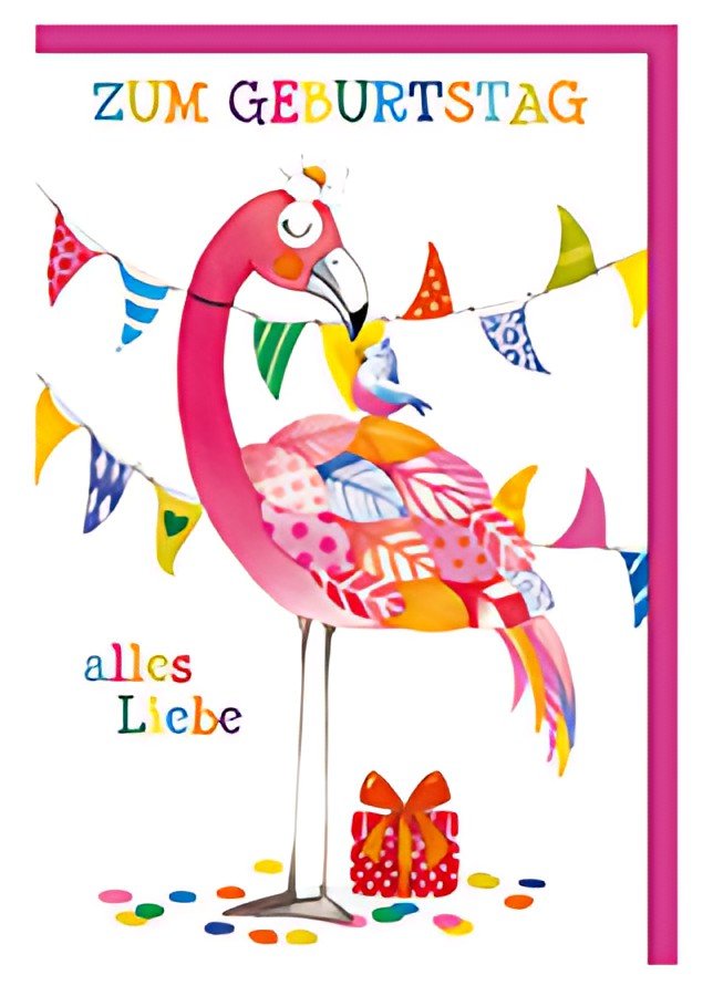 SUSY CARD Geburtstagskarte "Flamingo"