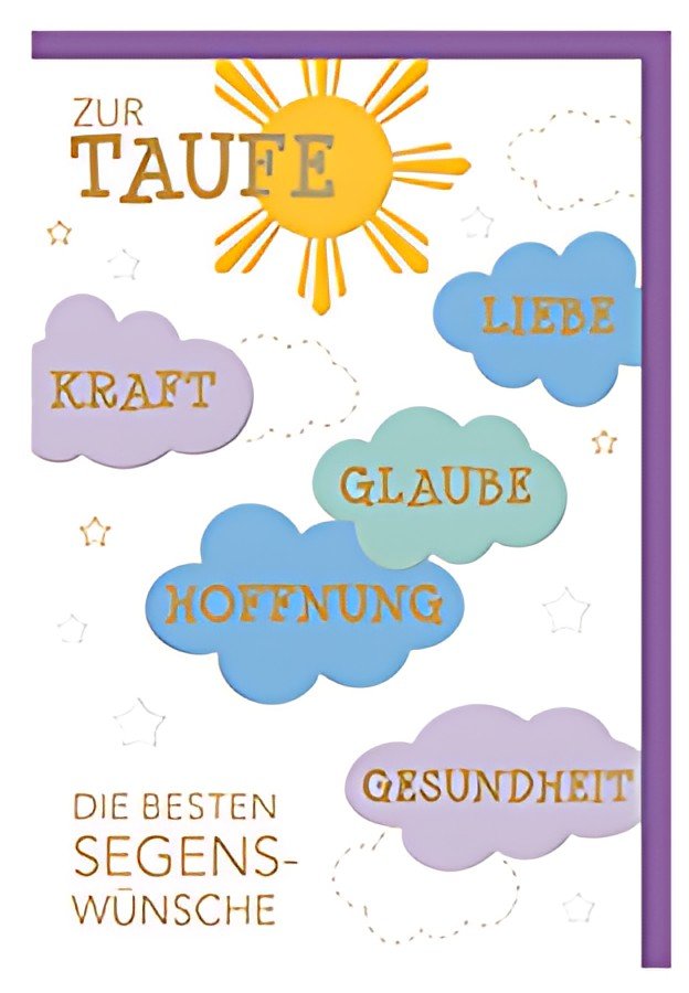 SUSY CARD Taufkarte "Wolkenglückwünsche"