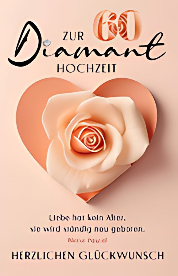 SUSY CARD Hochzeitskarte "Diamanthochzeit Rose"