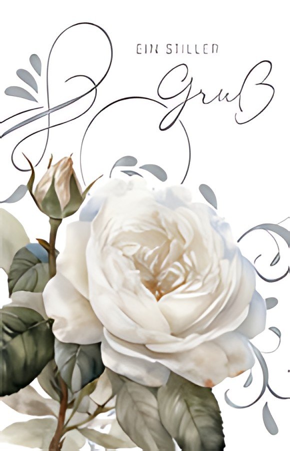 SUSY CARD Carte de deuil « Rose de deuil »