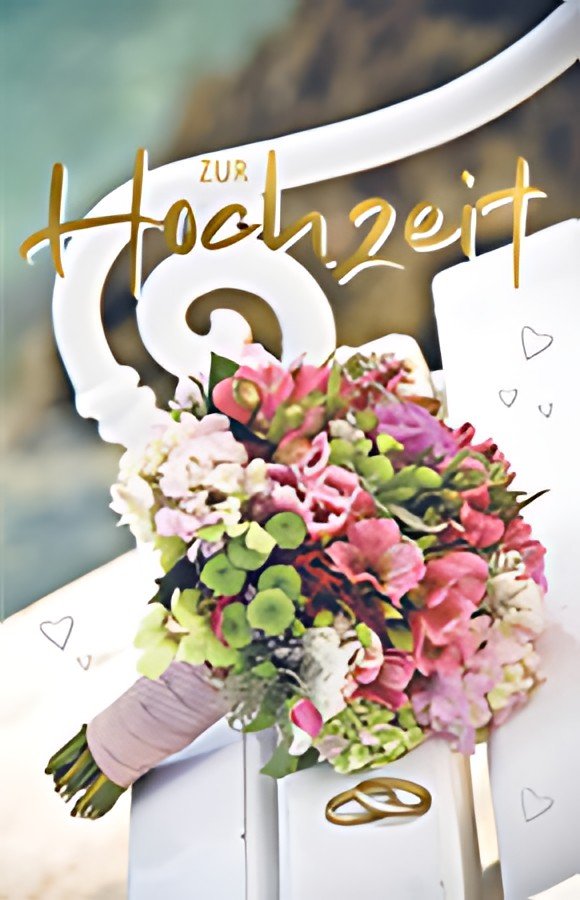 SUSY CARD carte de mariage "bouquet/bagues"