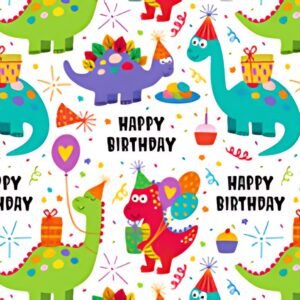 SUSY CARD Papier cadeau "Birthday Dinos", sur rouleau