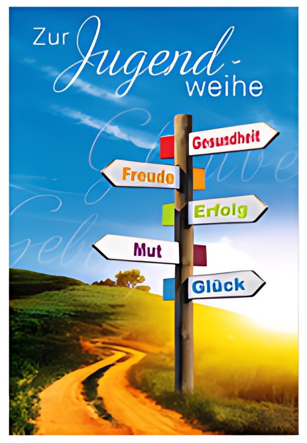 SUSY CARD Jugendweihekarte "5 Wegweiser"