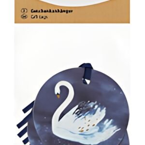 SUSY CARD Etiquette cadeau rond "Swan lake light blue"