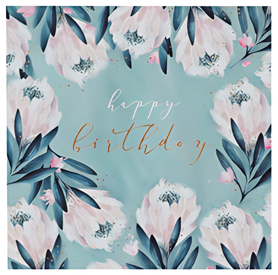 SUSY CARD Carte d'anniversaire "Swan lake flowers"