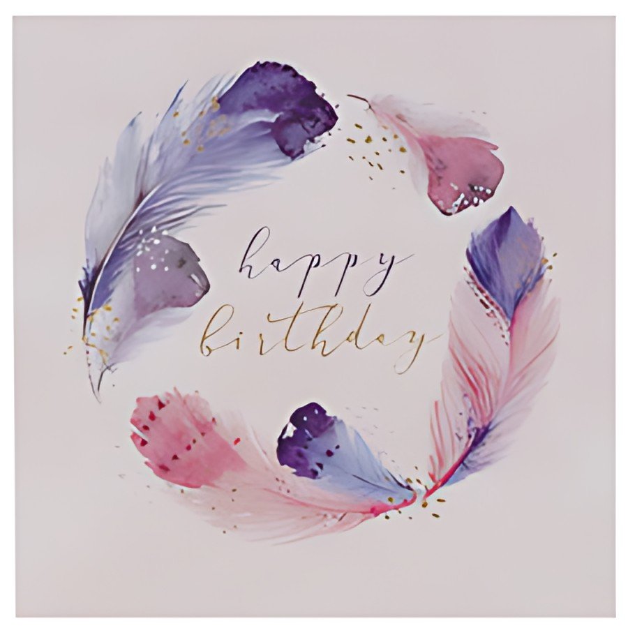 SUSY CARD Carte d'anniversaire "Swan lake feathers"
