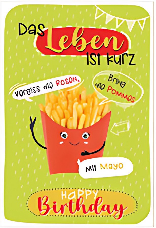 SUSY CARD Carte d'anniversaire Wiggle "Frites"