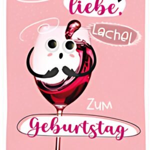 SUSY CARD Carte d'anniversaire Wiggle "Vin"