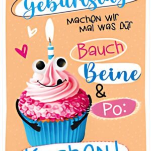 SUSY CARD Carte d'anniversaire Wiggle "Cupcake"