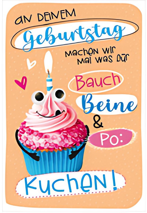 SUSY CARD Carte d'anniversaire Wiggle "Cupcake"