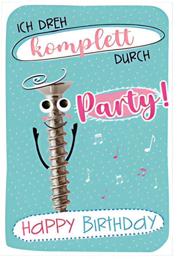 SUSY CARD Carte d'anniversaire Wiggle "Vis"