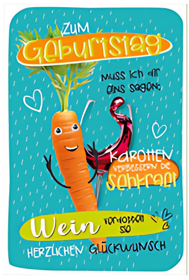 SUSY CARD Carte d'anniversaire Wiggle "Carotte"