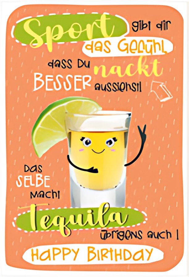 SUSY CARD Carte d'anniversaire Wiggle « Verre à shot »